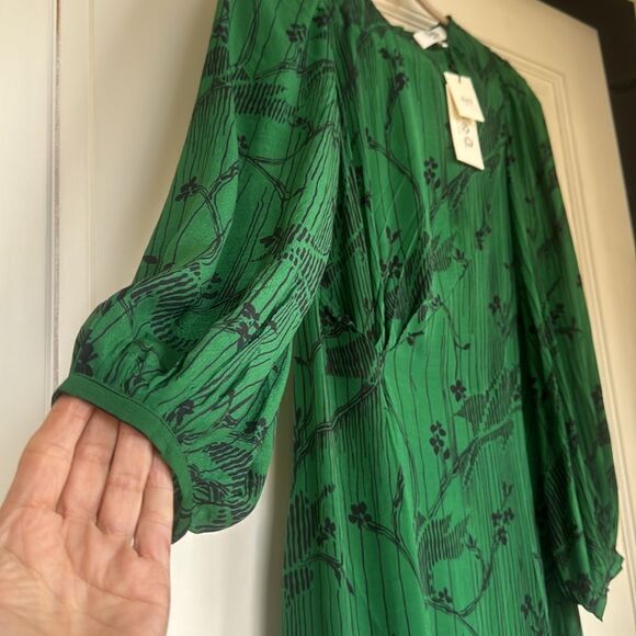 Beautiful Green Sunniva Print Long Sleeve Midi Dress By Sea New York - Picture 2 of 12